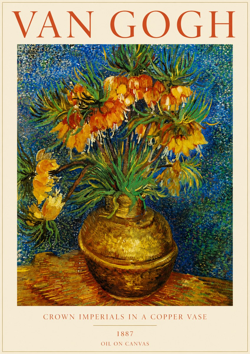 Van Gogh Crown Imperials in a Copper Vase No5 - Poszter