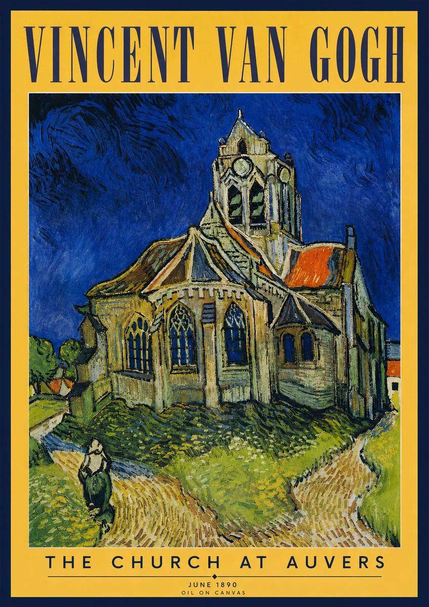 Van Gogh The Church at Auvers II No3 - Poszter