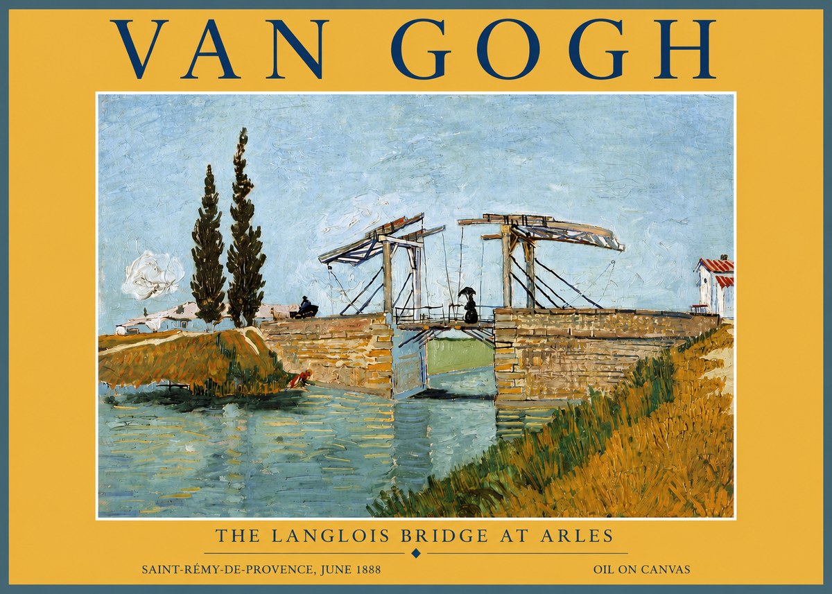 Van Gogh The Langlois Bridge at Arles No4 - Poszter