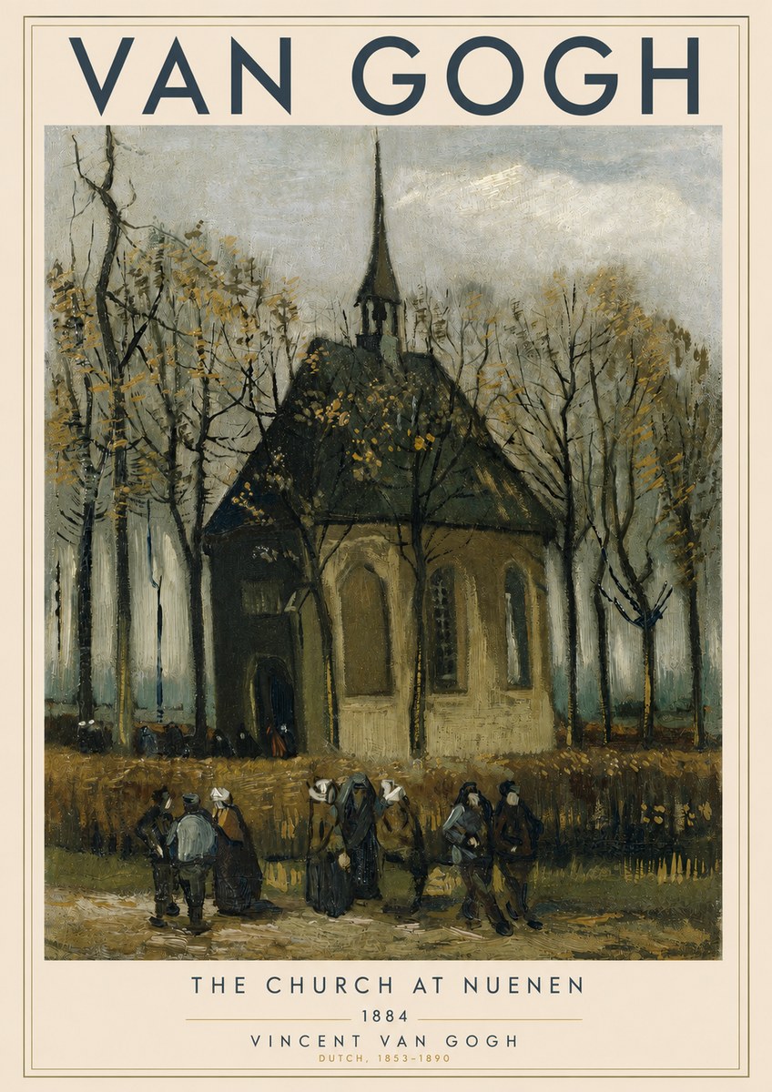 Van Gogh The Church at Nuenen No3 - Poszter