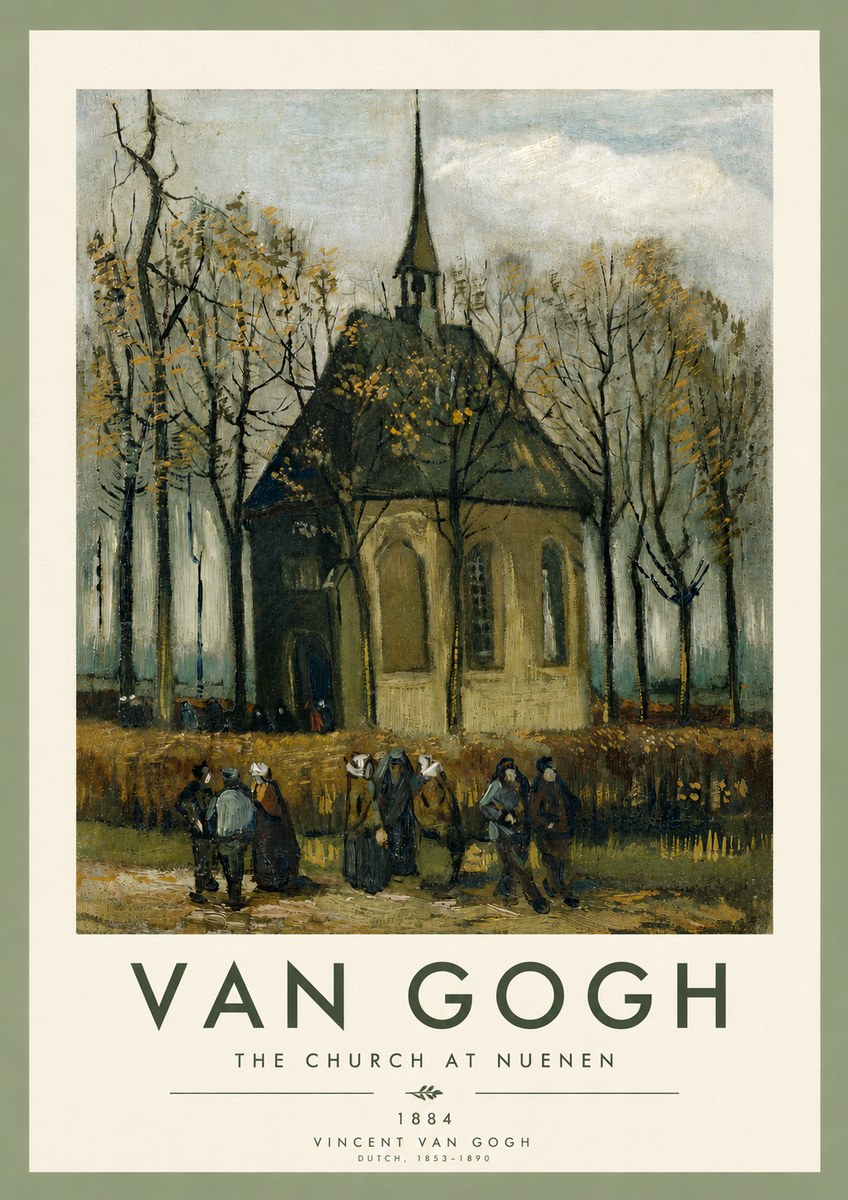 Van Gogh The Church at Nuenen No4 - Poszter