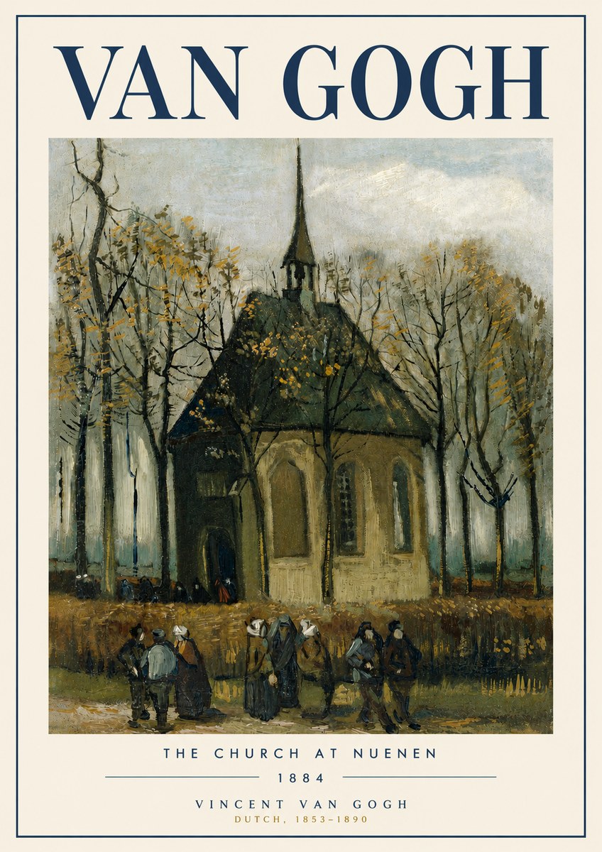 Van Gogh The Church at Nuenen No5 - Poszter