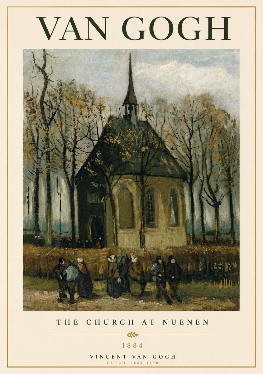 Van Gogh The Church at Nuenen No6 - Poszter