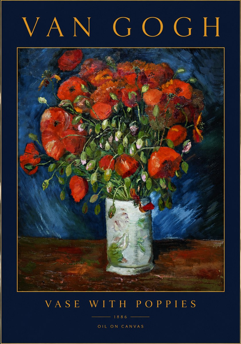 Van Gogh Vase with Poppies No2 - Poszter