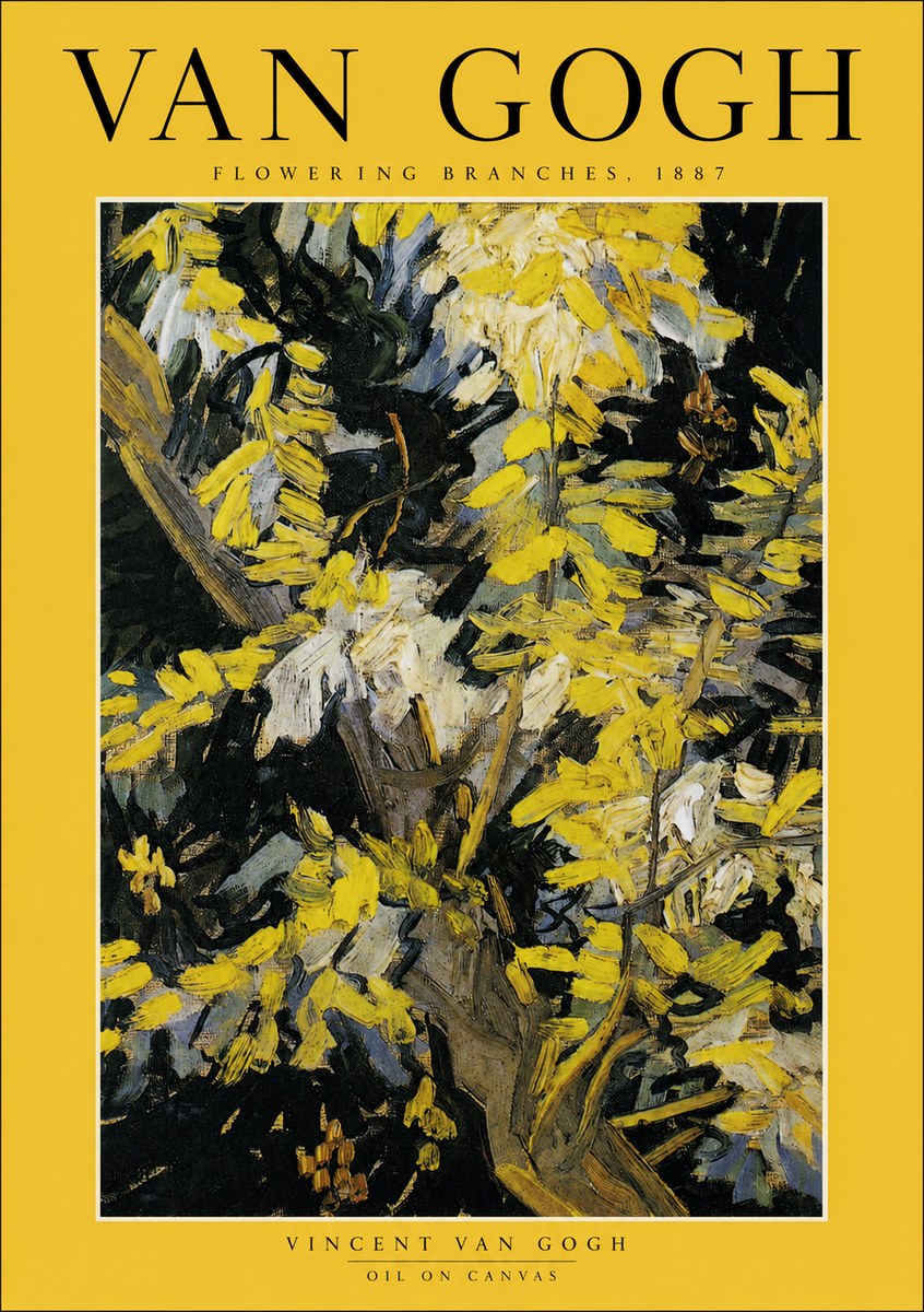 Van Gogh Flowering Branches, 1887 No2 - Poszter
