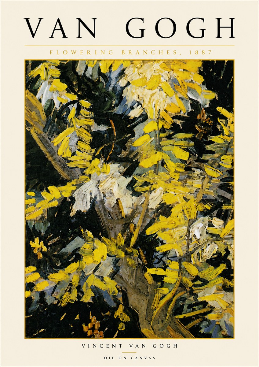 Van Gogh Flowering Branches, 1887 No5 - Poszter