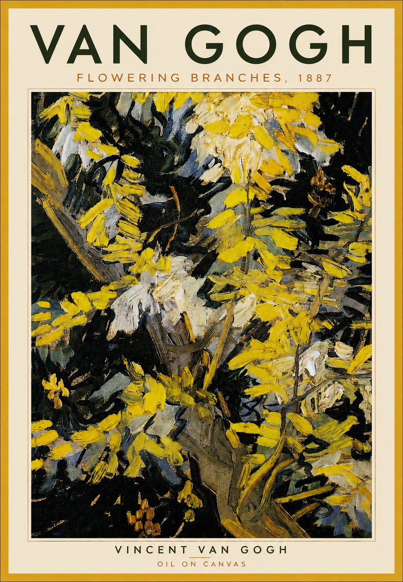 Van Gogh Flowering Branches, 1887 No6 - Poszter