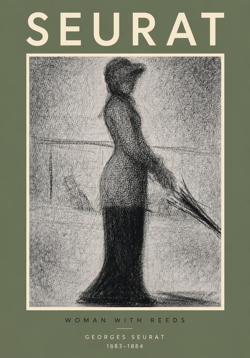 Seurat Woman with Reeds No2 - Poszter
