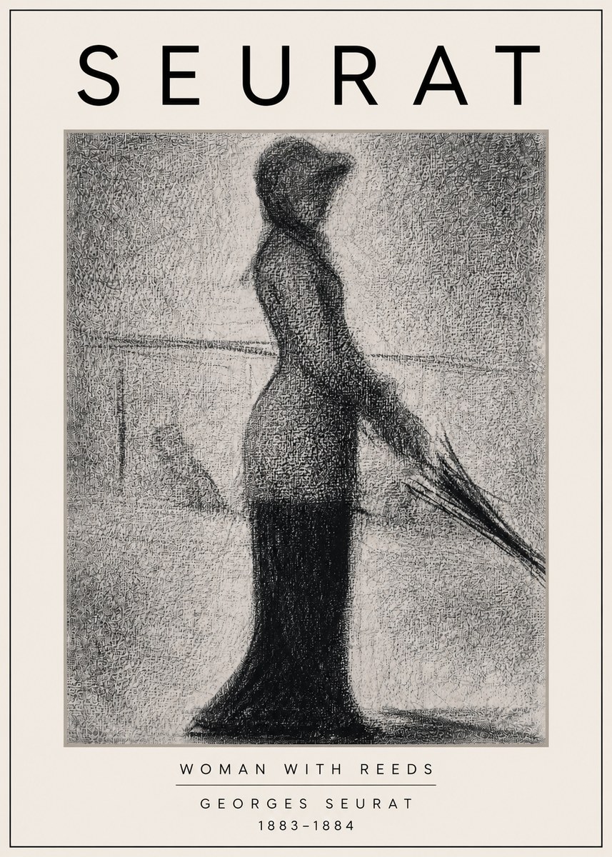Seurat Woman with Reeds No3 - Poszter