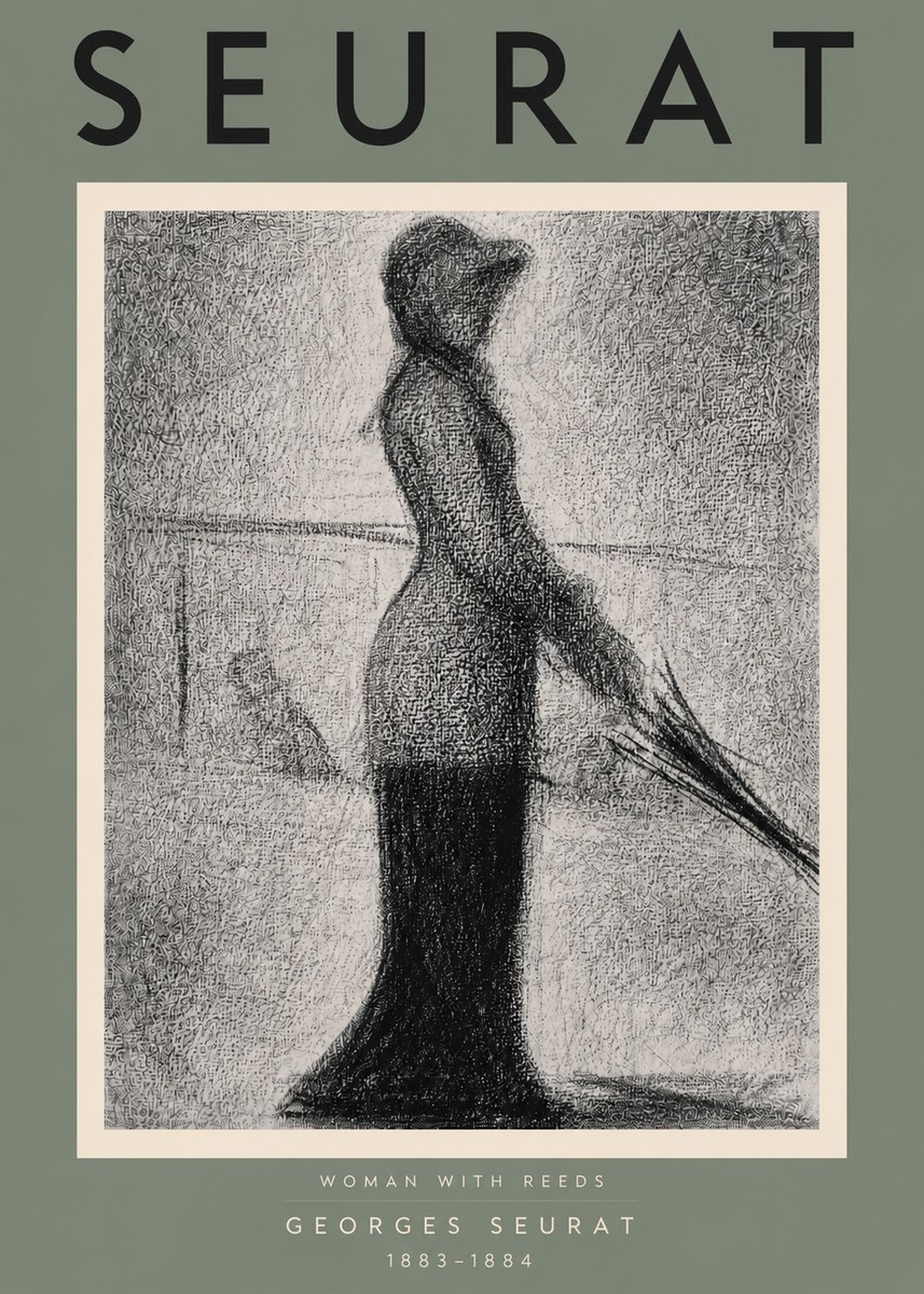 Seurat Woman with Reeds No4 - Poszter