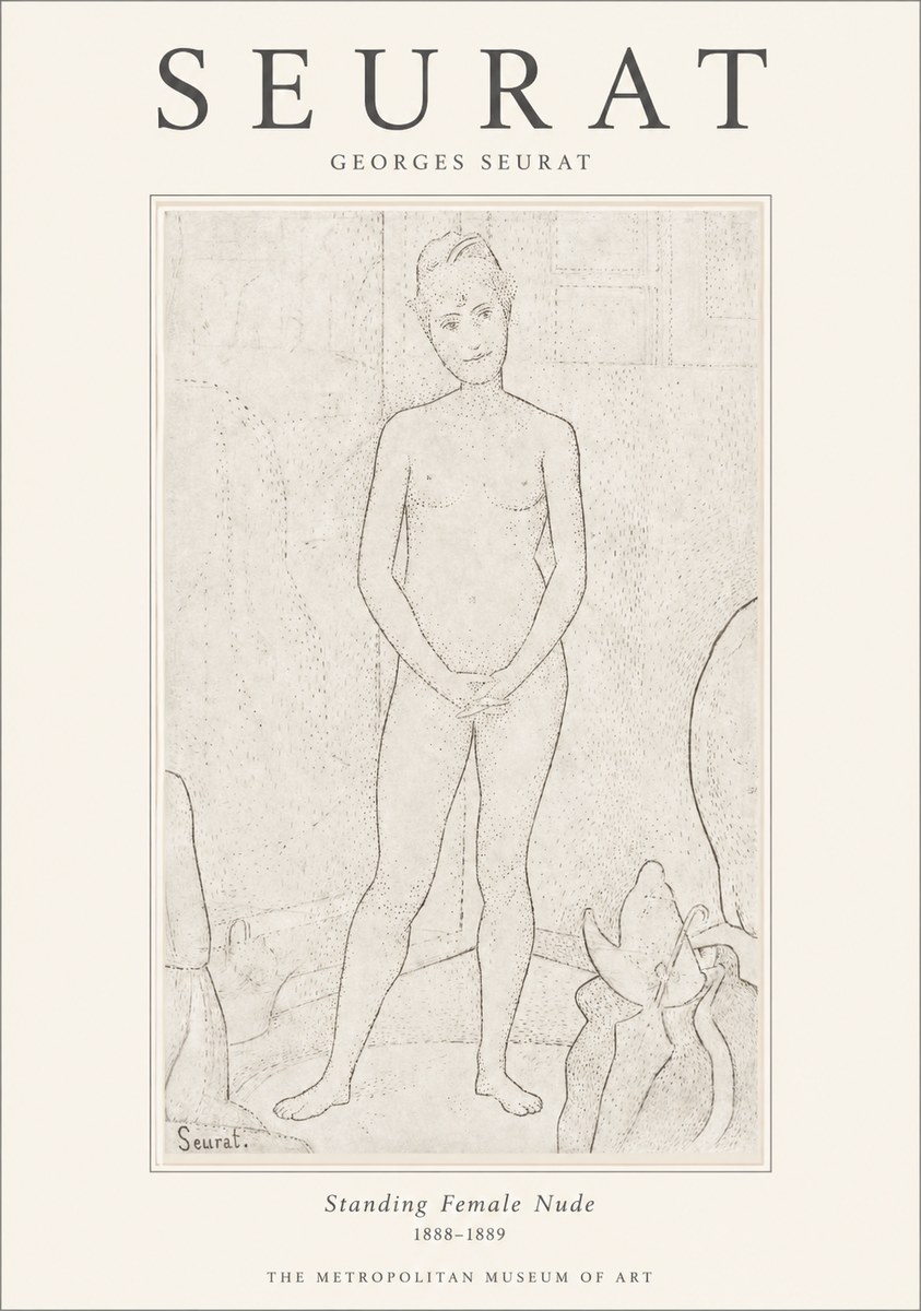Seurat Standing Female Nude No1 - Poszter
