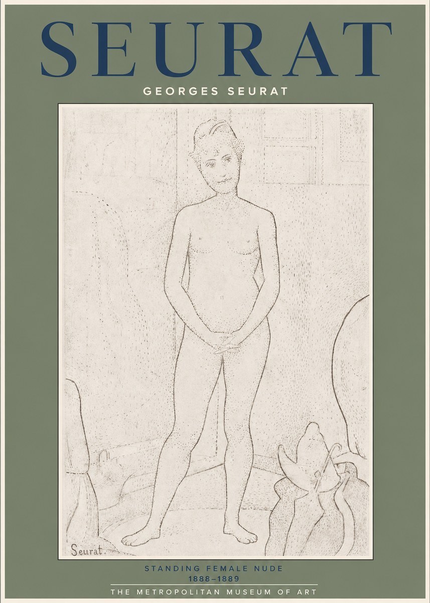 Seurat Standing Female Nude No2 - Poszter