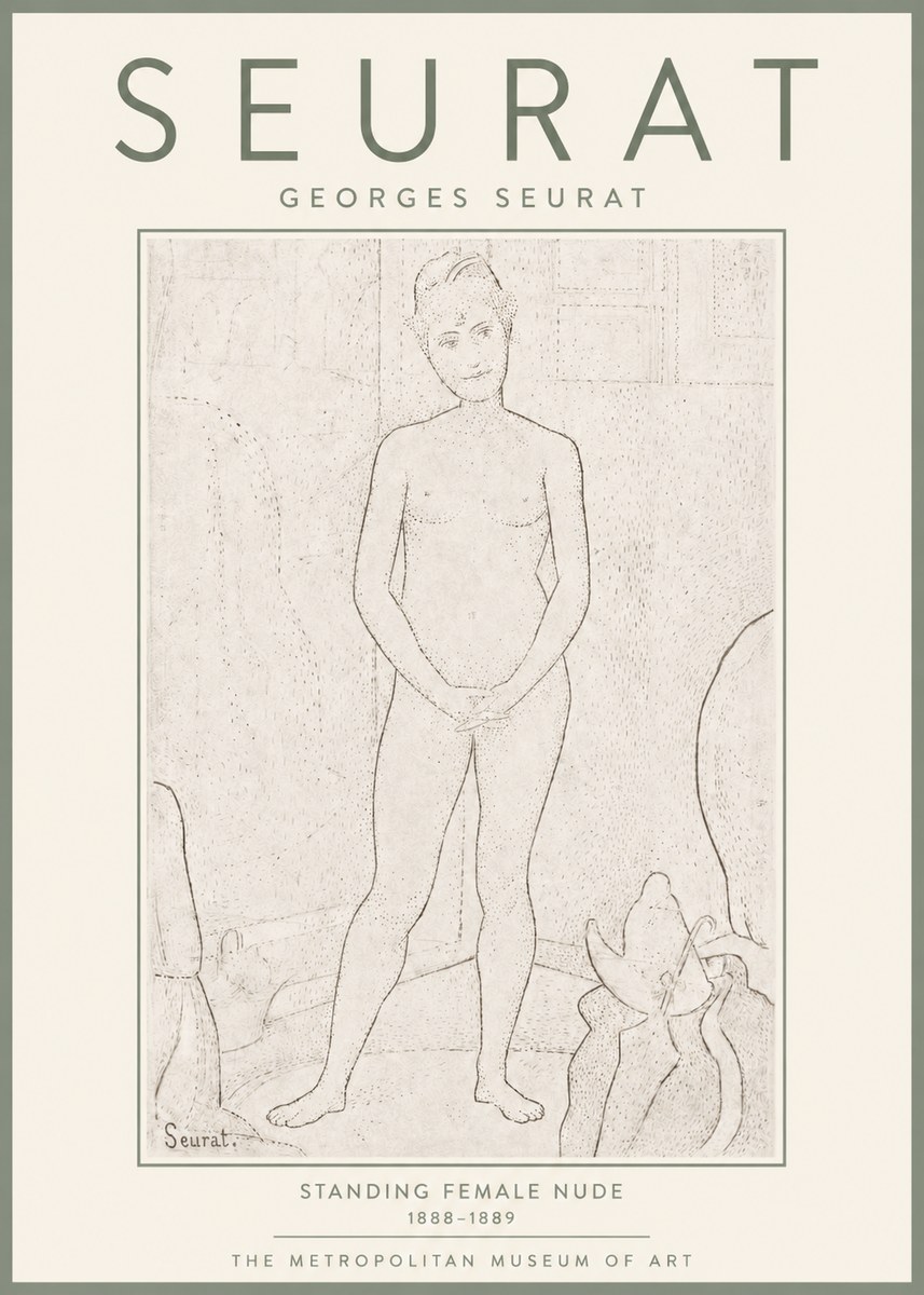 Seurat Standing Female Nude No4 - Poszter