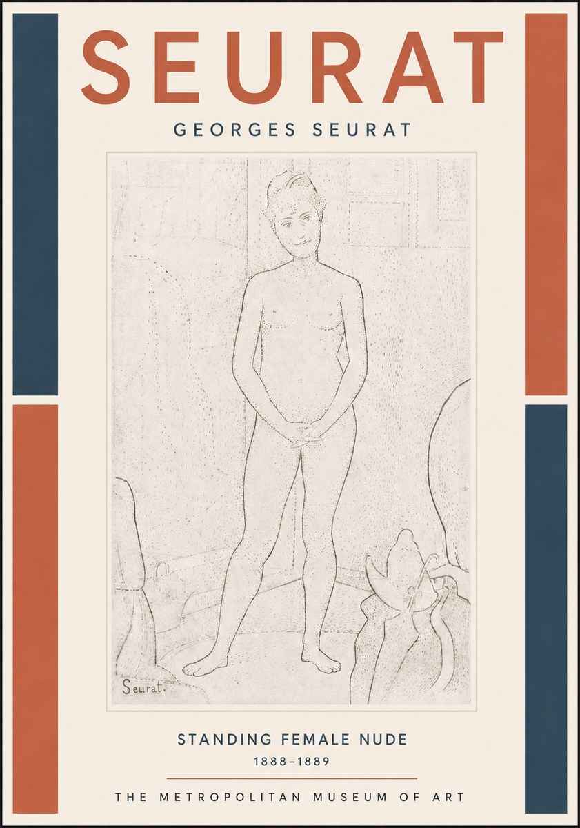 Seurat Standing Female Nude No5 - Poszter