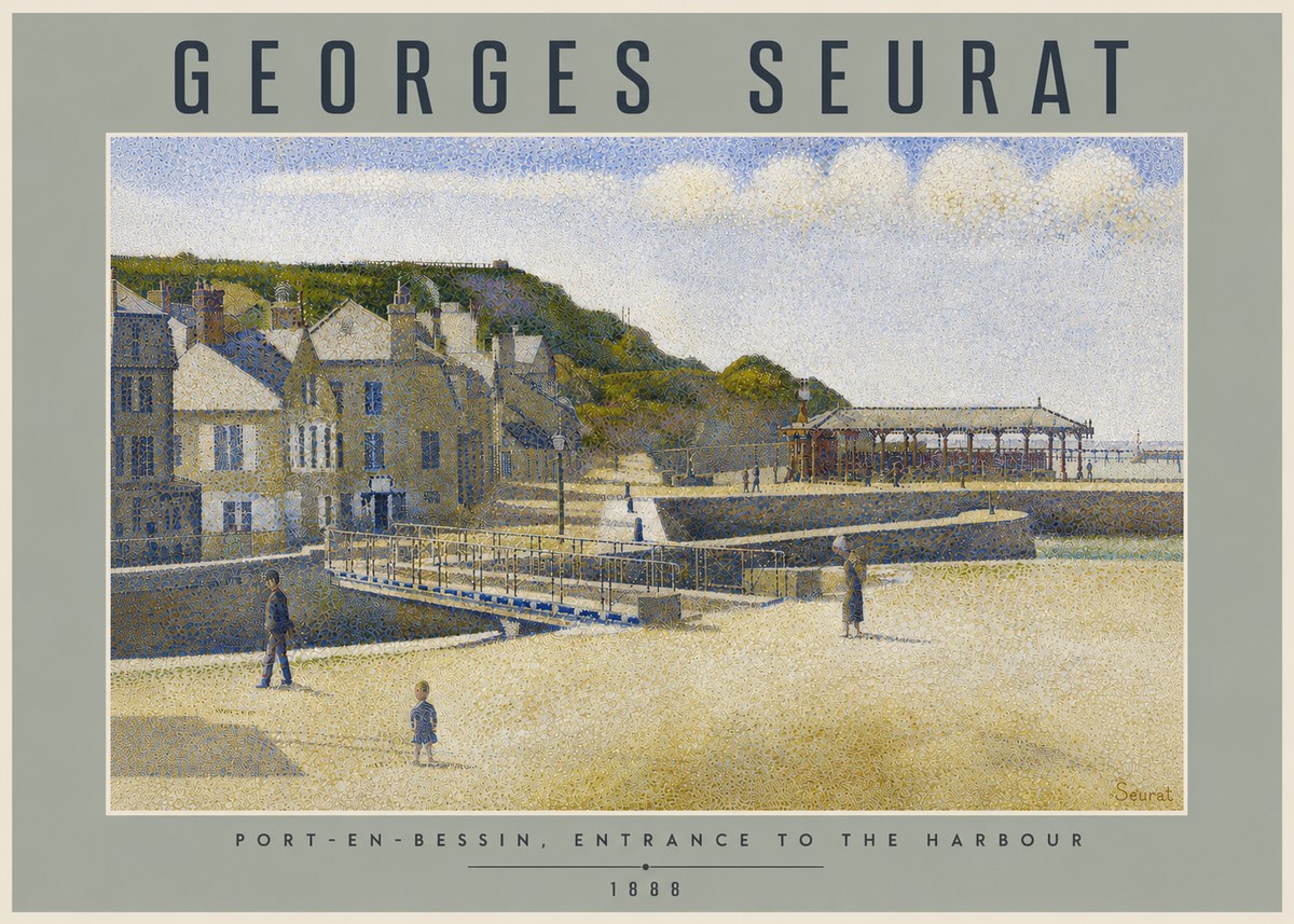 Seurat Port-en-bessin, Entrance to the Harbour, 1888 No4 - Poszter