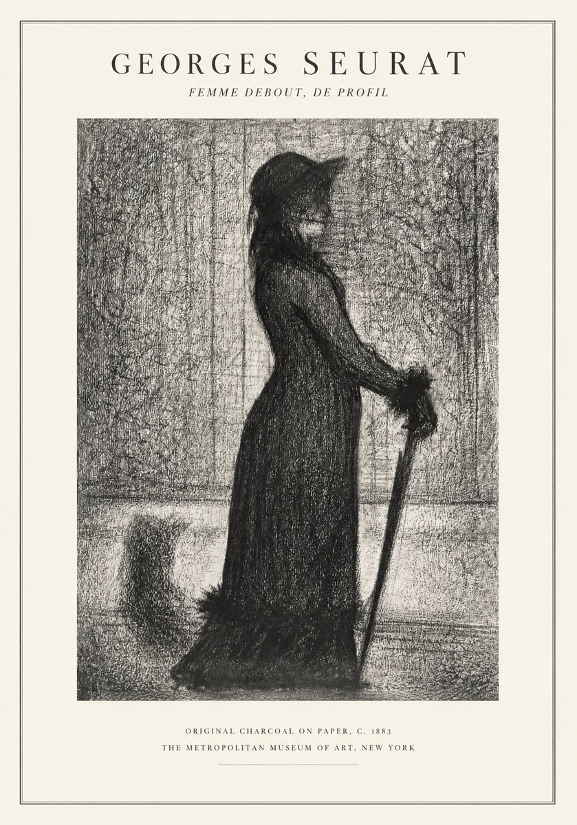 Seurat Femme Debout, De Profil No1 - Poszter