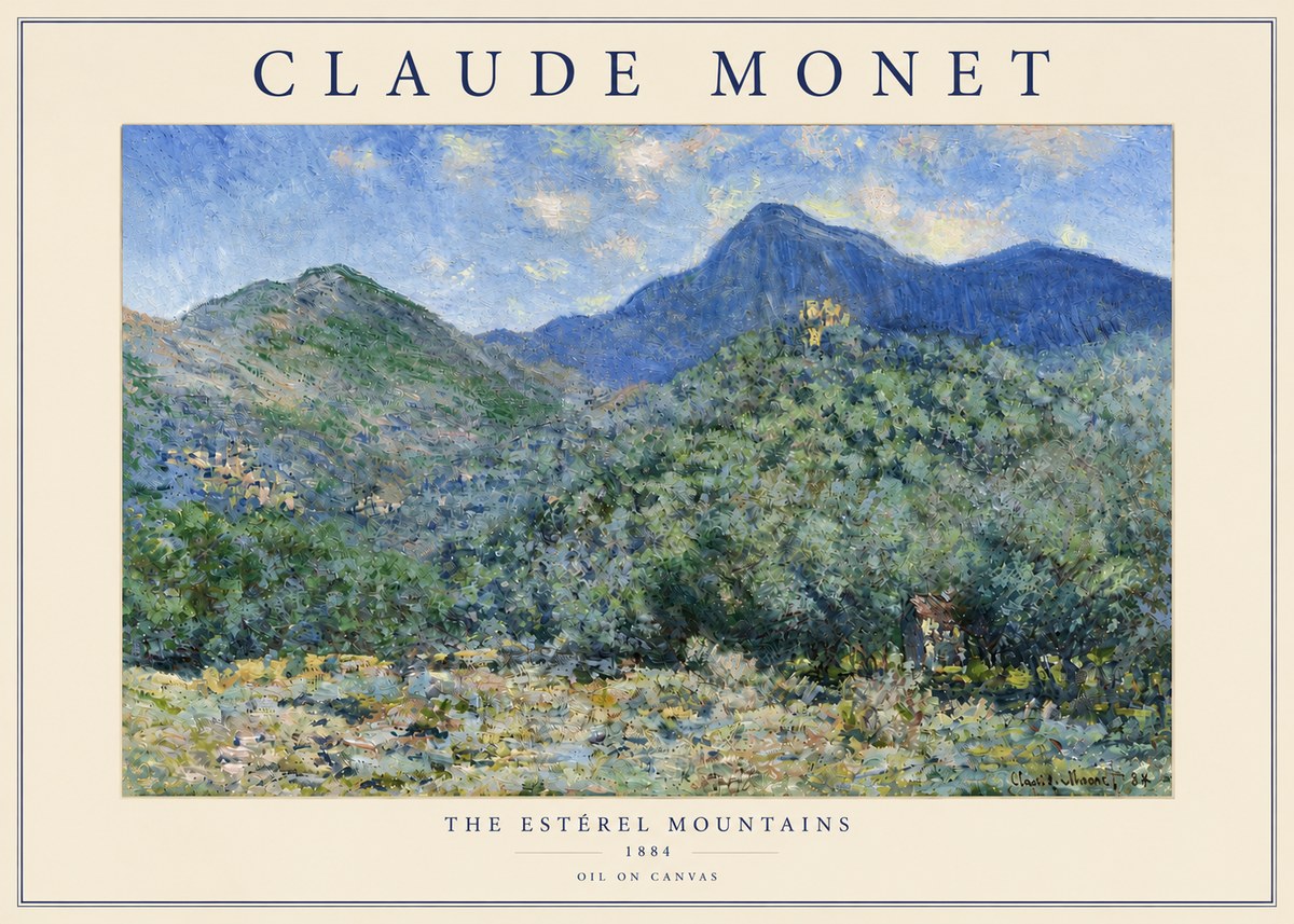 Monet The Estérel Mountains No5 - Poszter