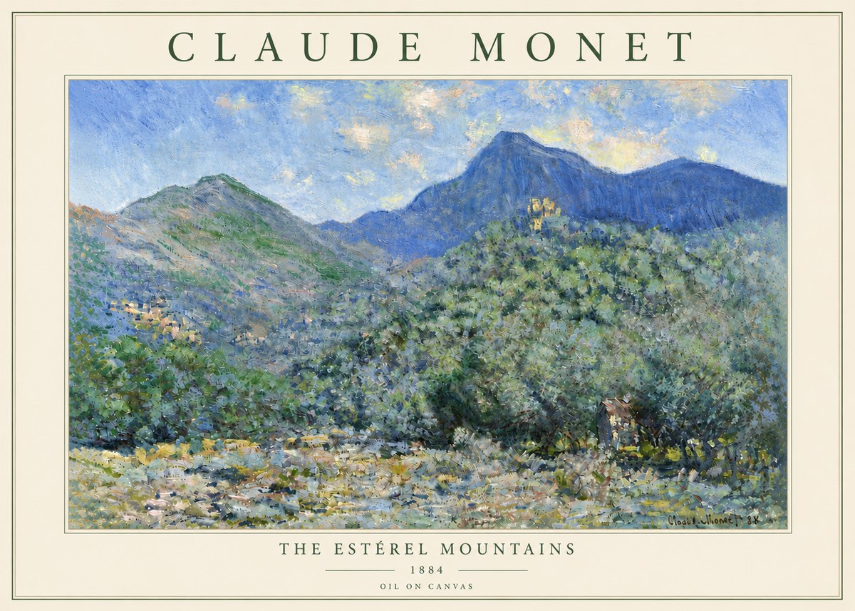 Monet The Estérel Mountains No6 - Poszter