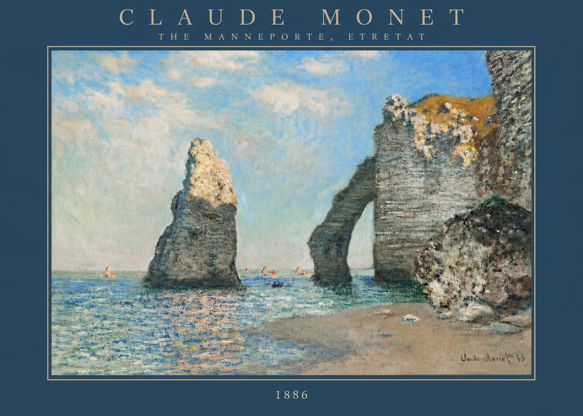 Monet The Manneporte, Etretat No3 - Poszter