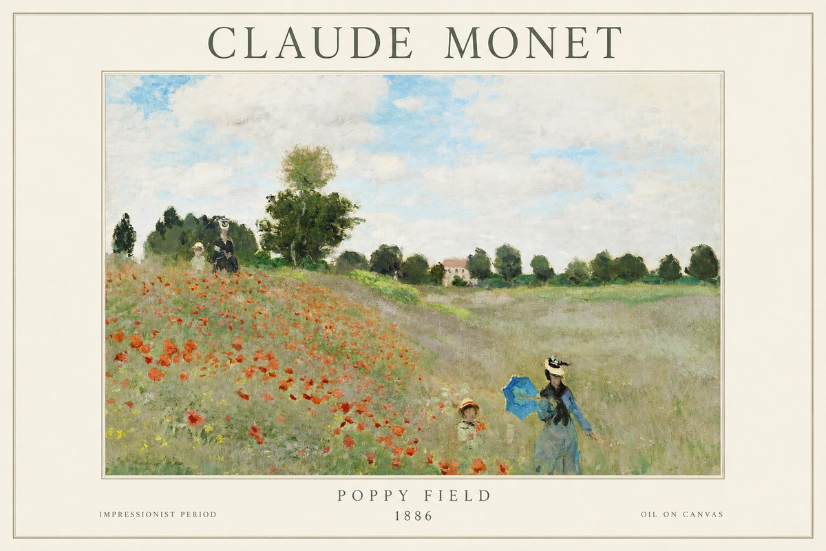 Monet Poppy Field No1 - Poszter
