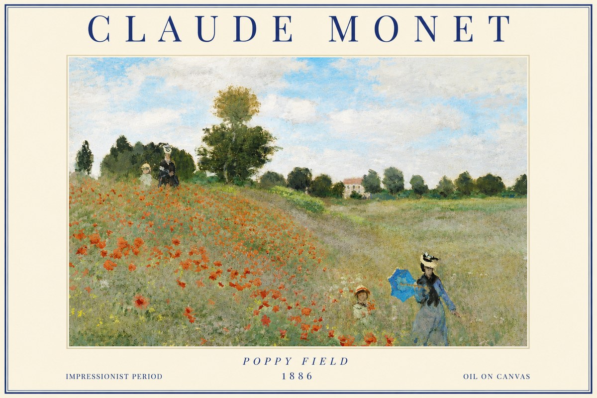 Monet Poppy Field No3 - Poszter