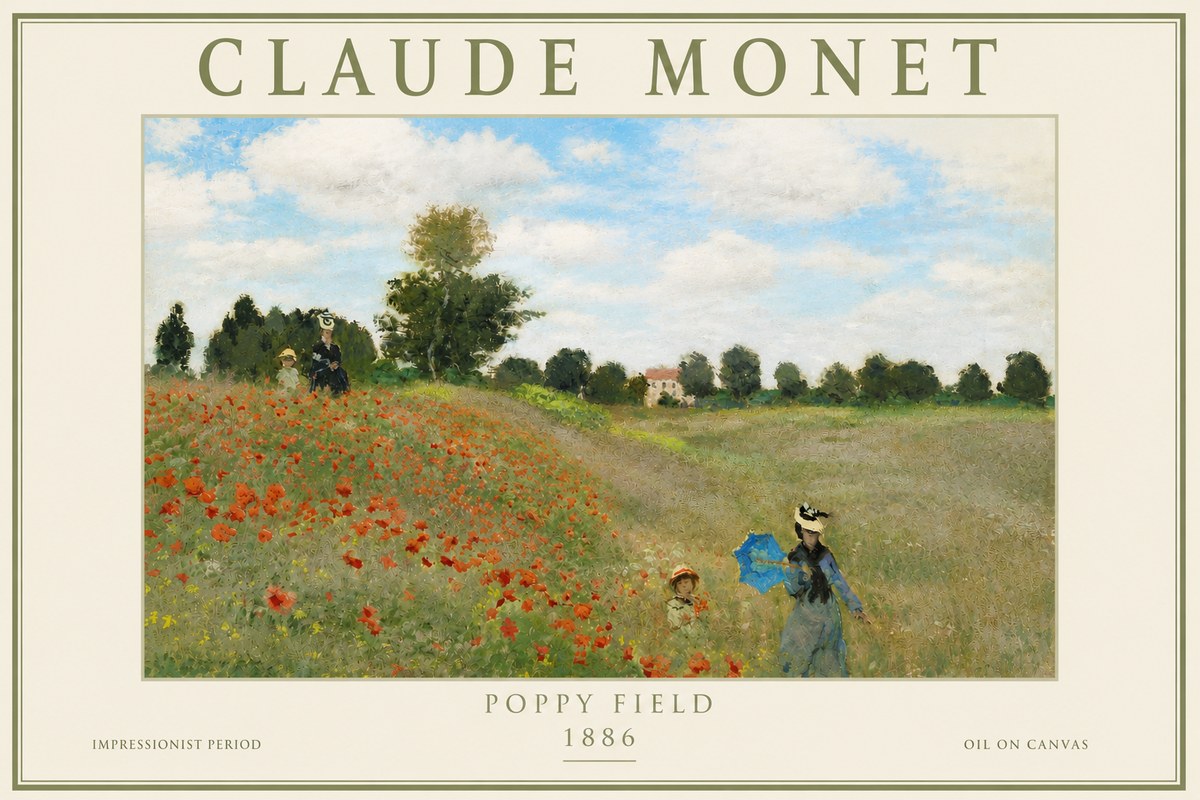 Monet Poppy Field No4 - Poszter