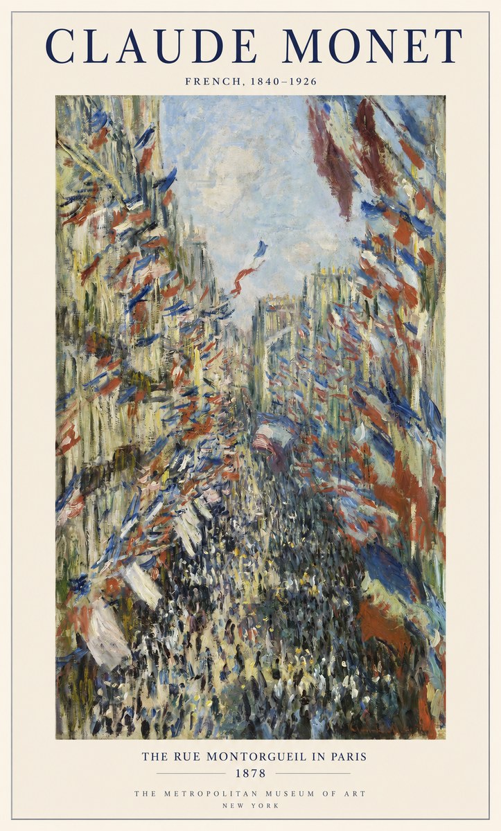 Monet The Rue Montorgueil in Paris No1 - Poszter