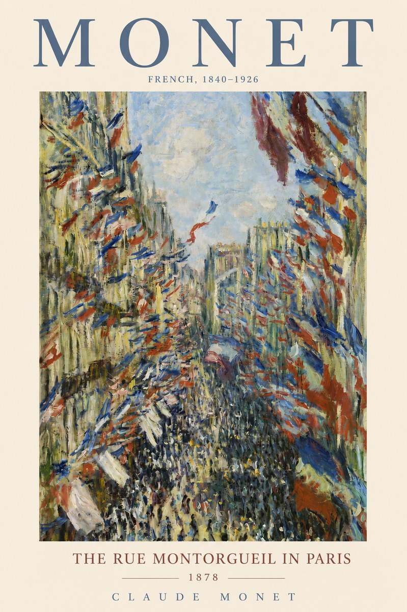 Monet The Rue Montorgueil in Paris No2 - Poszter