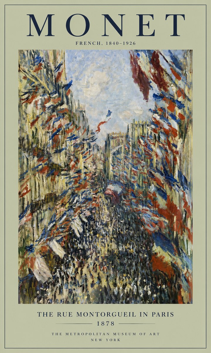 Monet The Rue Montorgueil in Paris No4 - Poszter