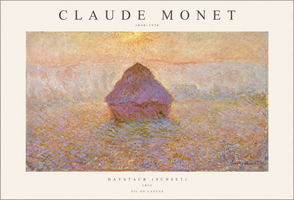 Monet Haystack (Sunset) No1 - Poszter