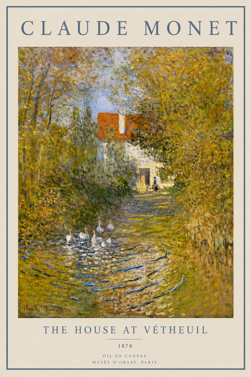 Monet The House at Vétheuil No3 - Poszter