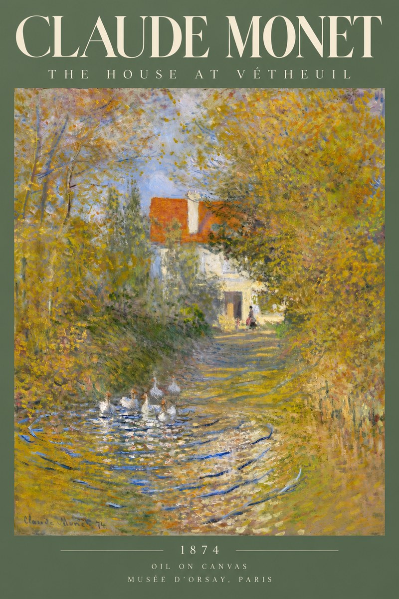 Monet The House at Vétheuil No5 - Poszter