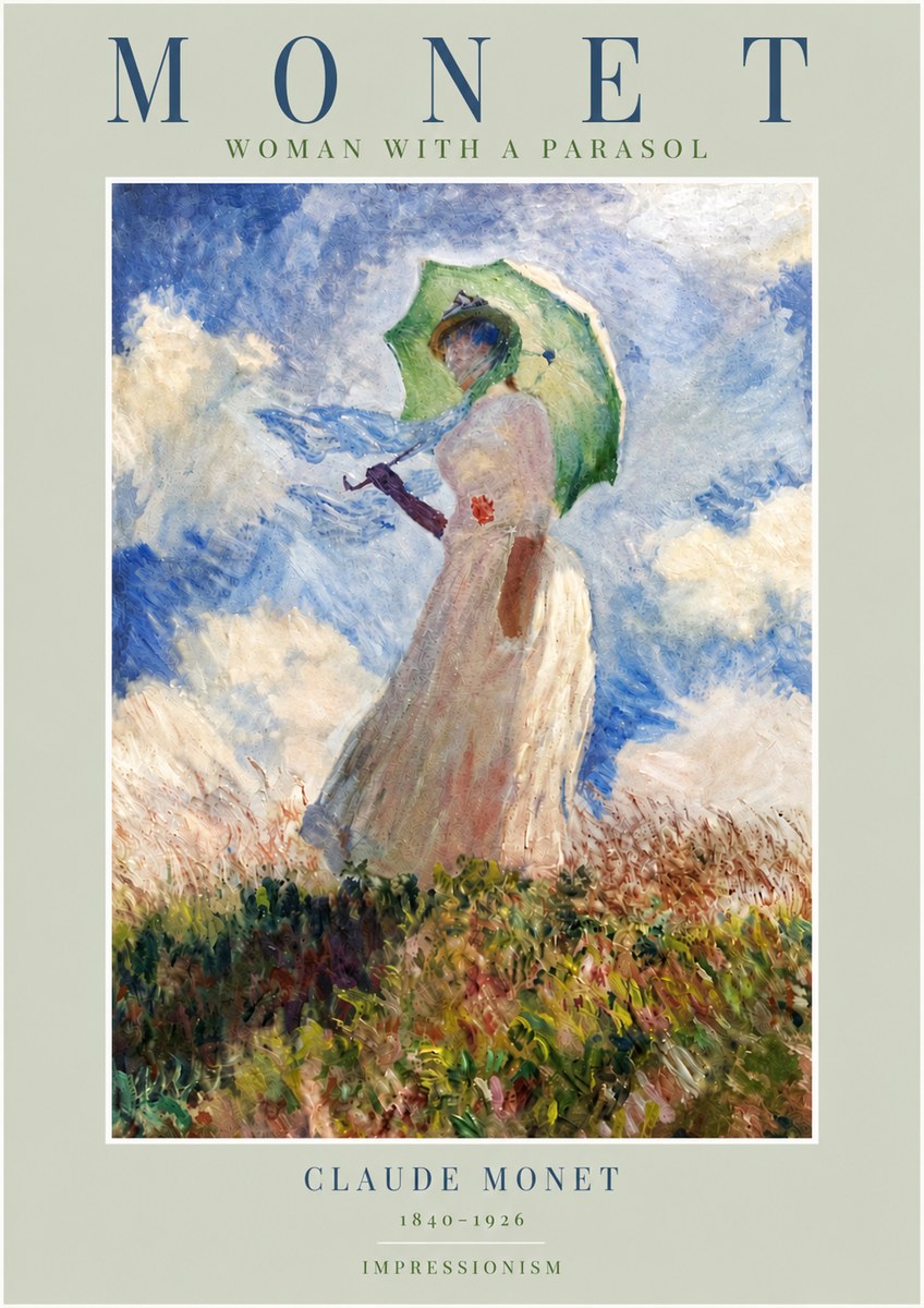 Monet Woman with a Parasol No4 - Poszter