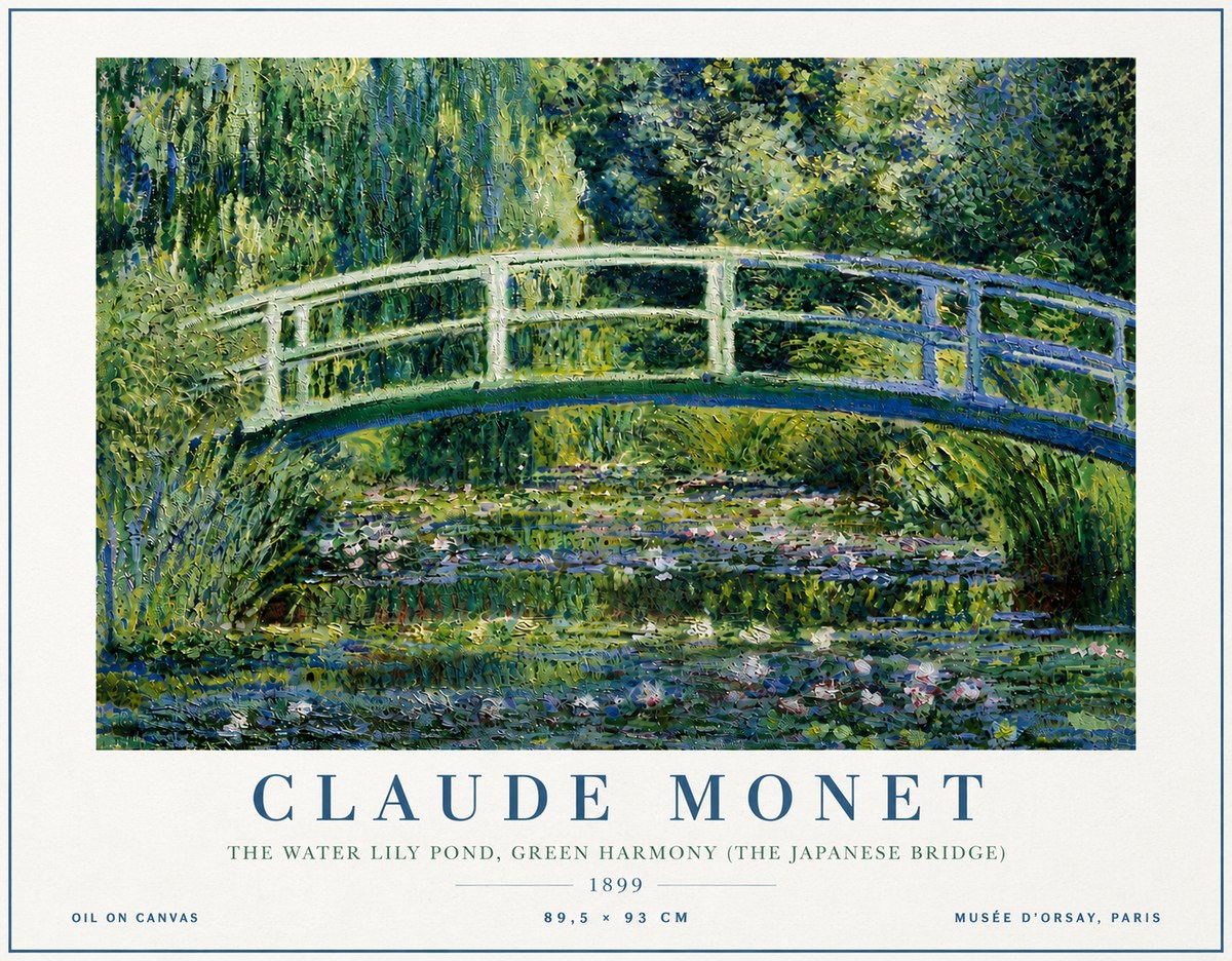 Monet The Water Lily Pond, Green Harmony (the Japanese Bridge) No6 - Poszter