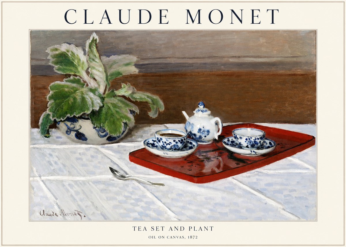 Monet Tea Set and Plant No1 - Poszter