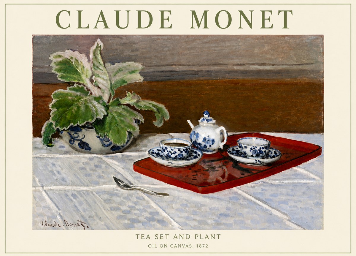 Monet Tea Set and Plant No3 - Poszter