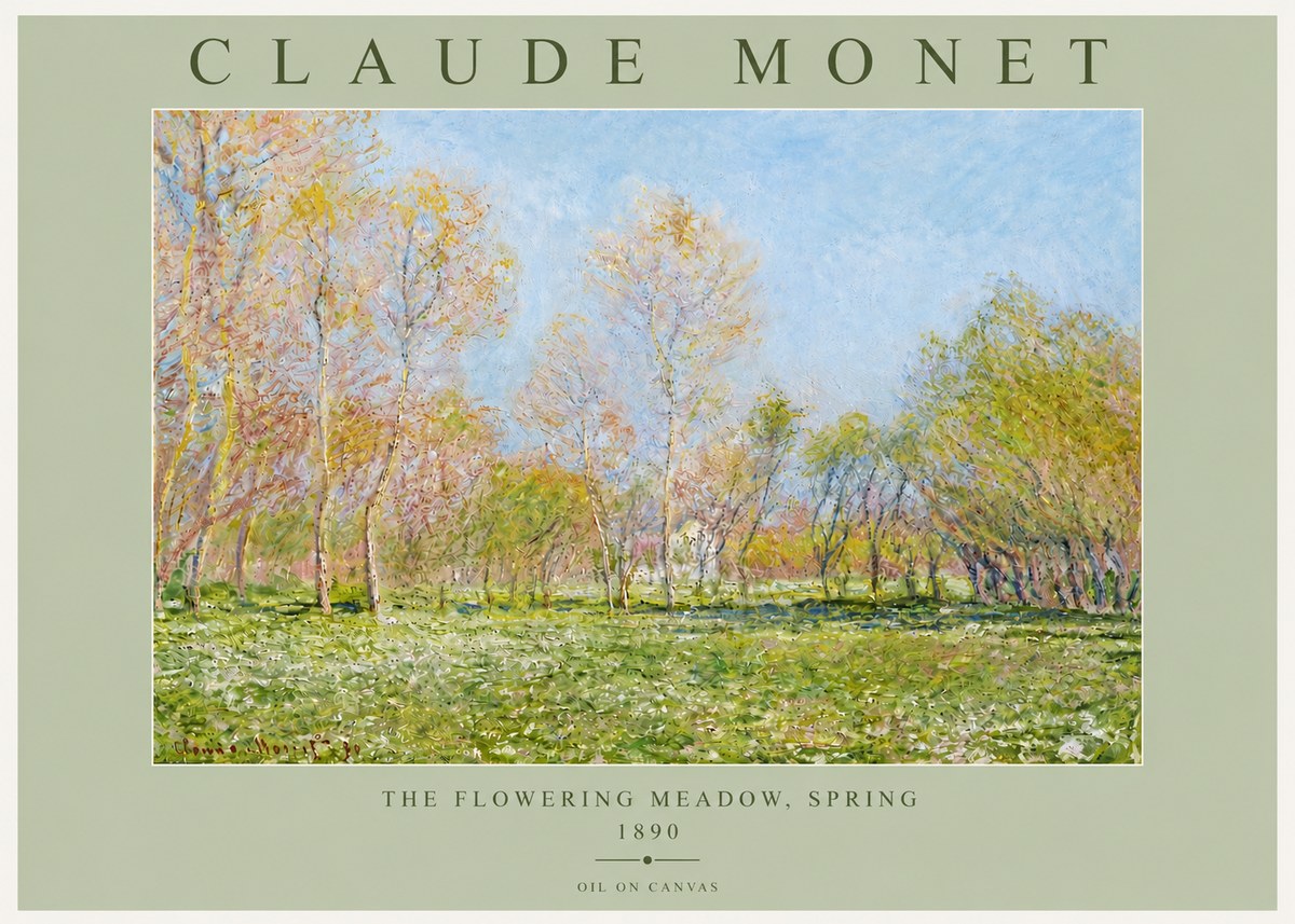 Monet The Flowering Meadow, Spring No4 - Poszter