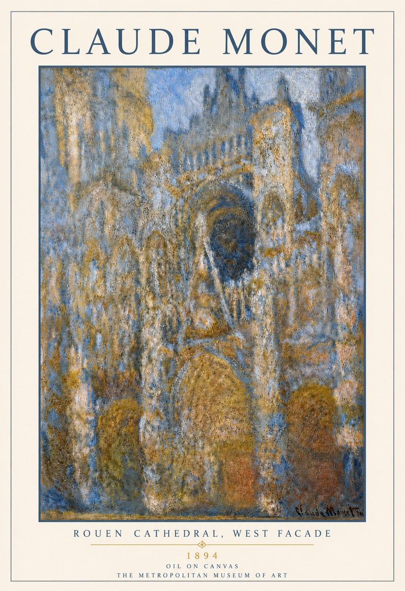 Monet Rouen Cathedral, West Facade No6 - Poszter