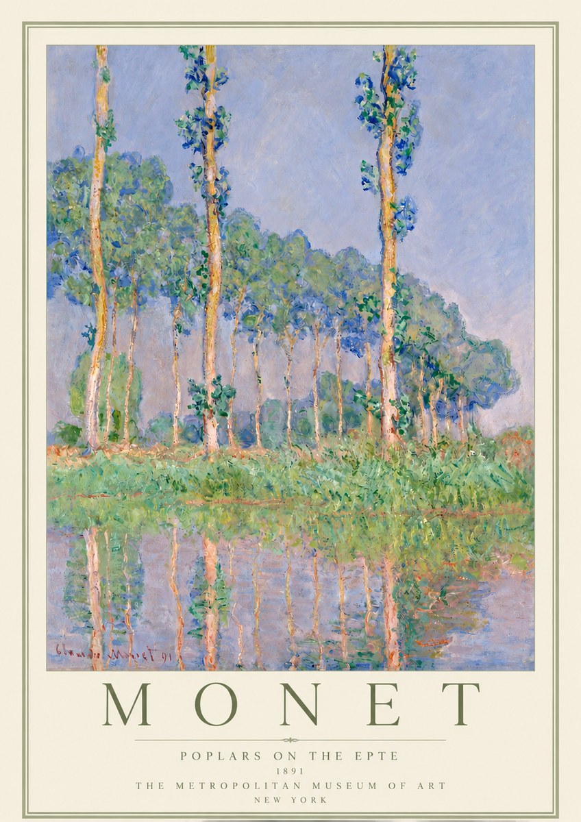 Monet Poplars on the Epte No2 - Poszter