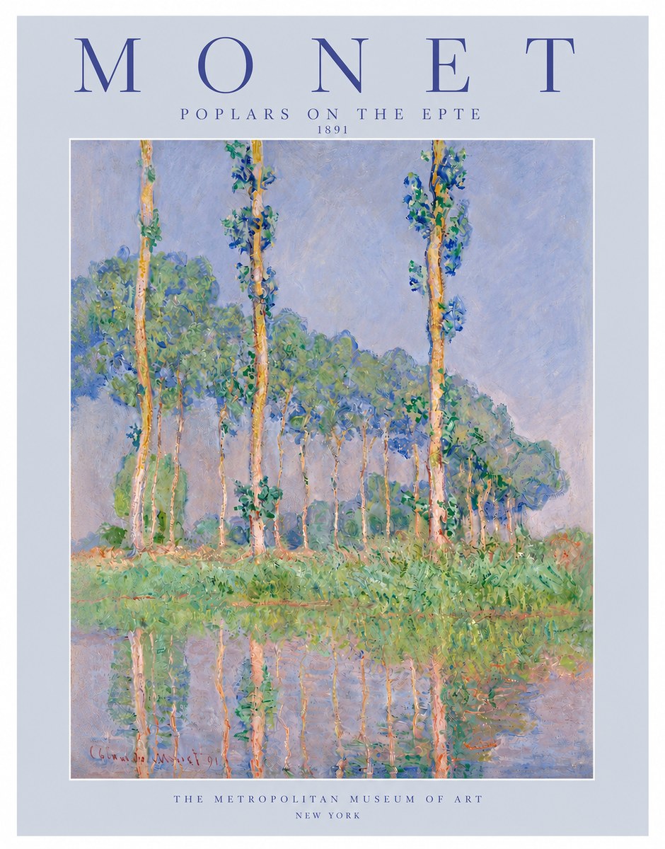 Monet Poplars on the Epte No3 - Poszter