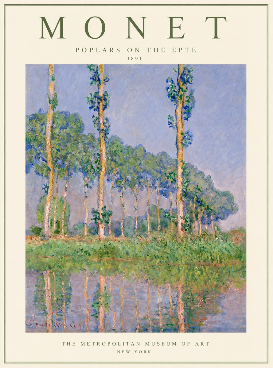Monet Poplars on the Epte No4 - Poszter