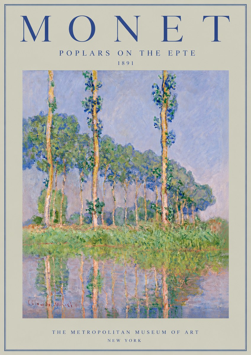 Monet Poplars on the Epte No5 - Poszter