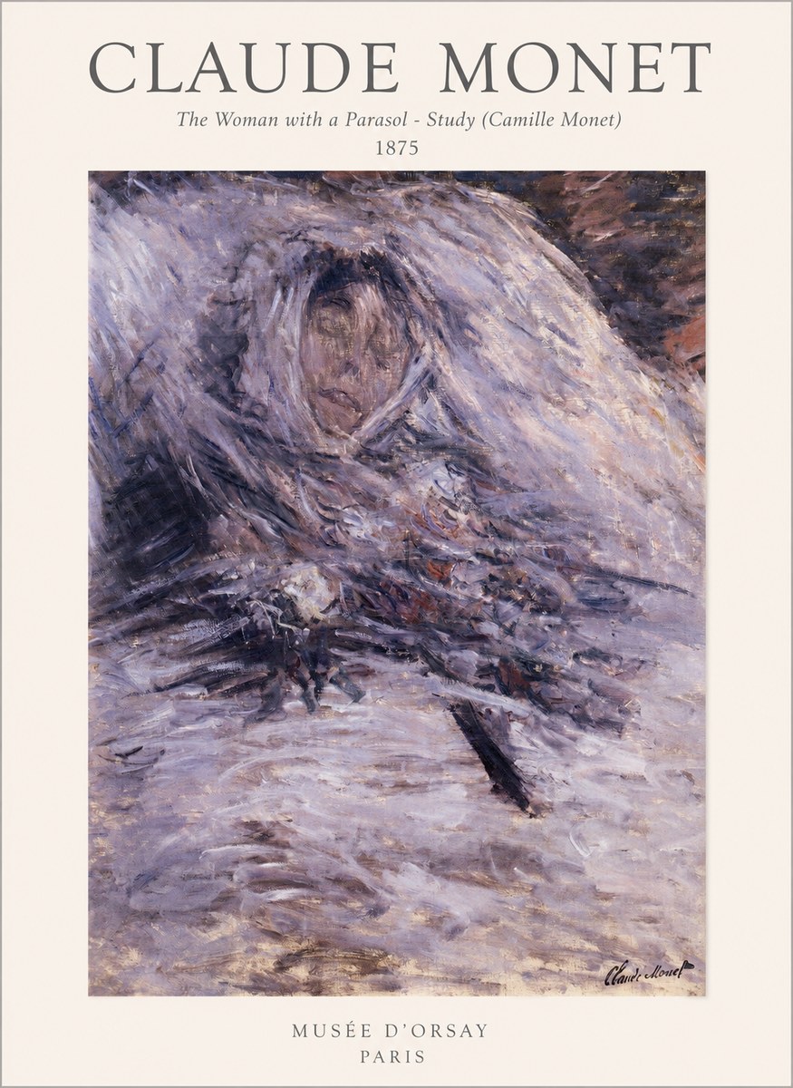 Monet The Woman with a Parasol - Study (Camille Monet) No1 - Poszter