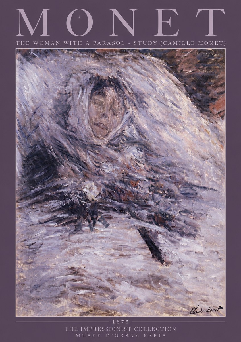 Monet The Woman with a Parasol - Study (Camille Monet) No2 - Poszter