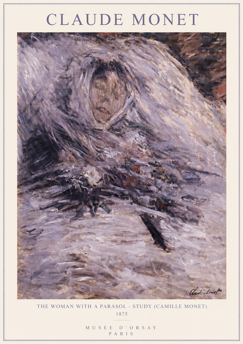 Monet The Woman with a Parasol - Study (Camille Monet) No3 - Poszter
