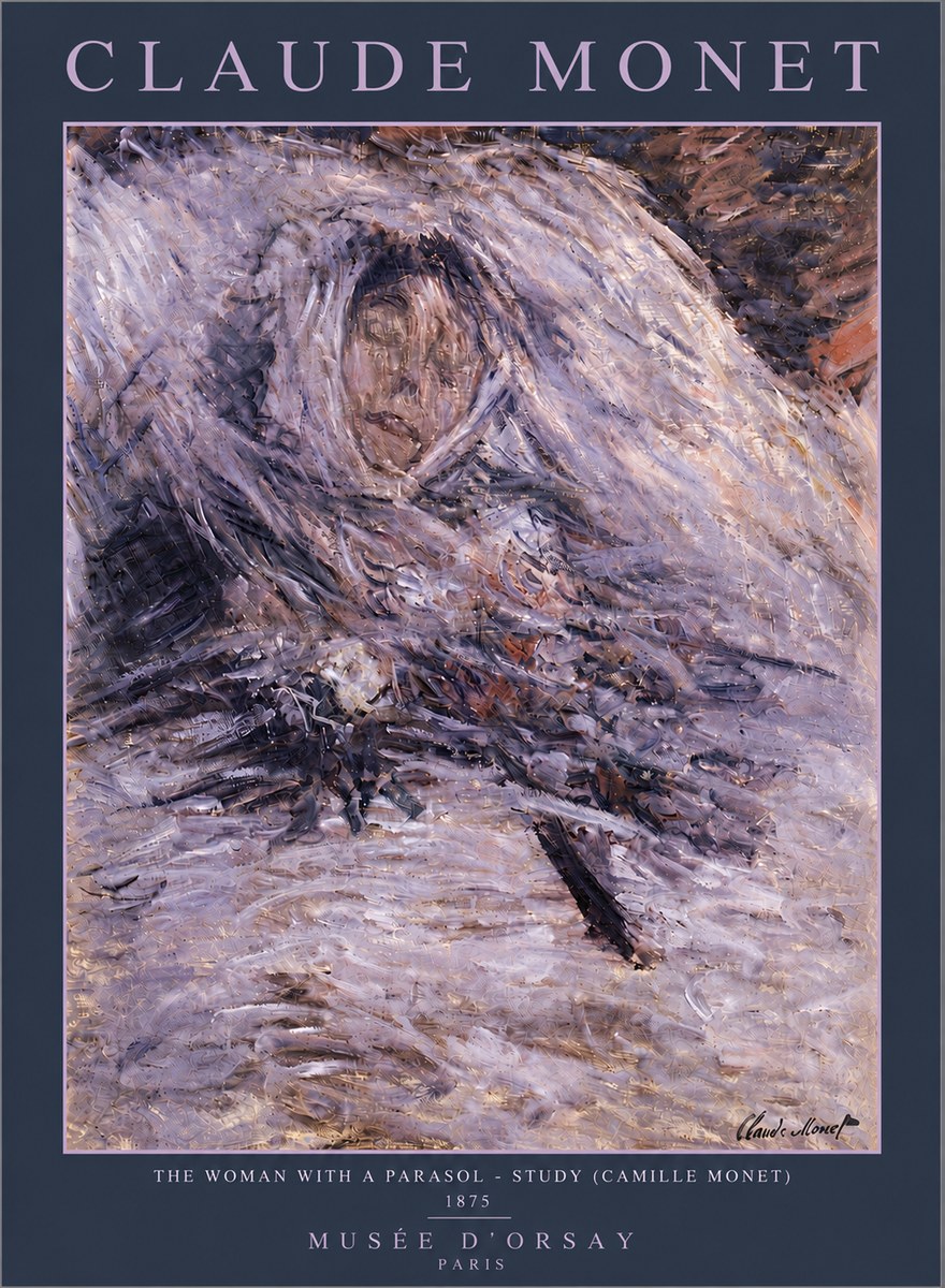Monet The Woman with a Parasol - Study (Camille Monet) No5 - Poszter