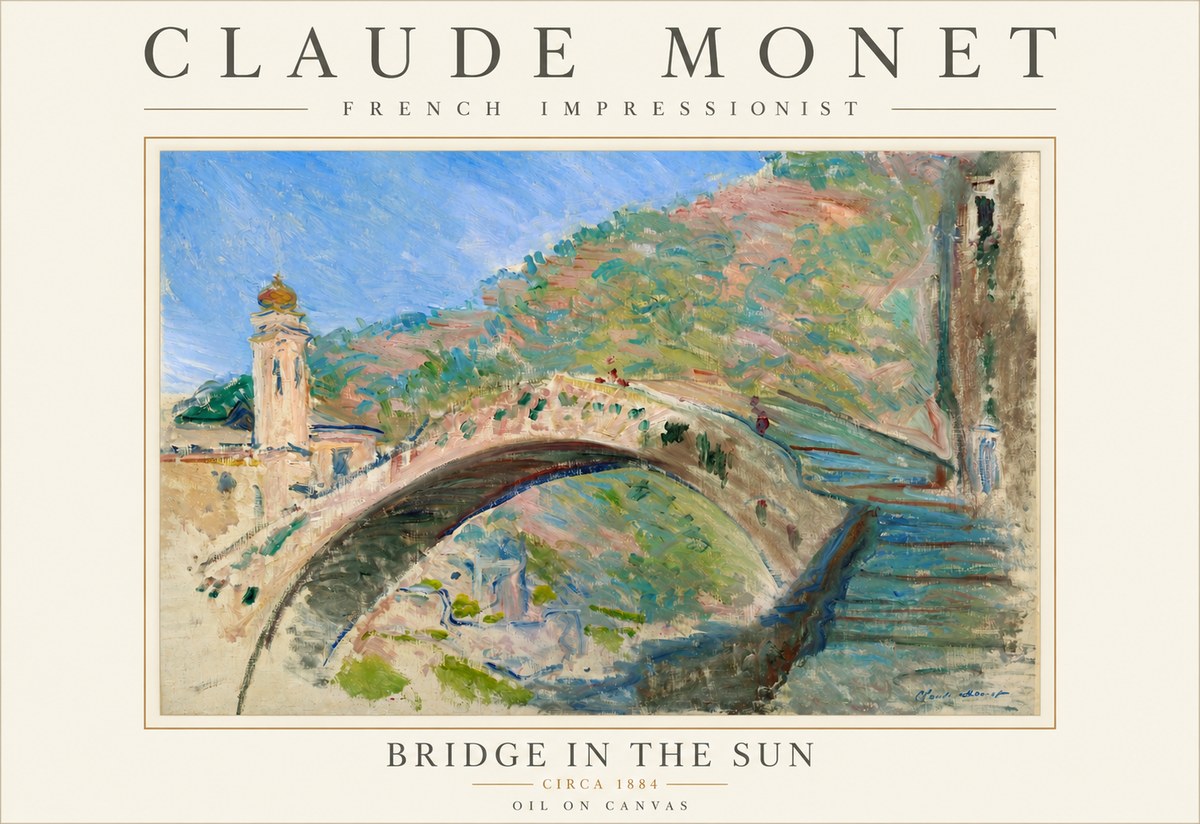 Monet Bridge in the Sun No3 - Poszter
