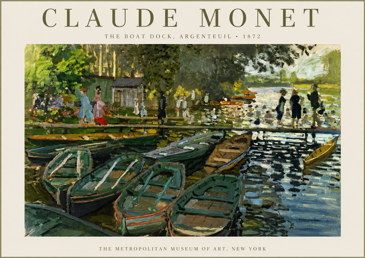 Monet The Boat Dock, Argenteuil No3 - Poszter