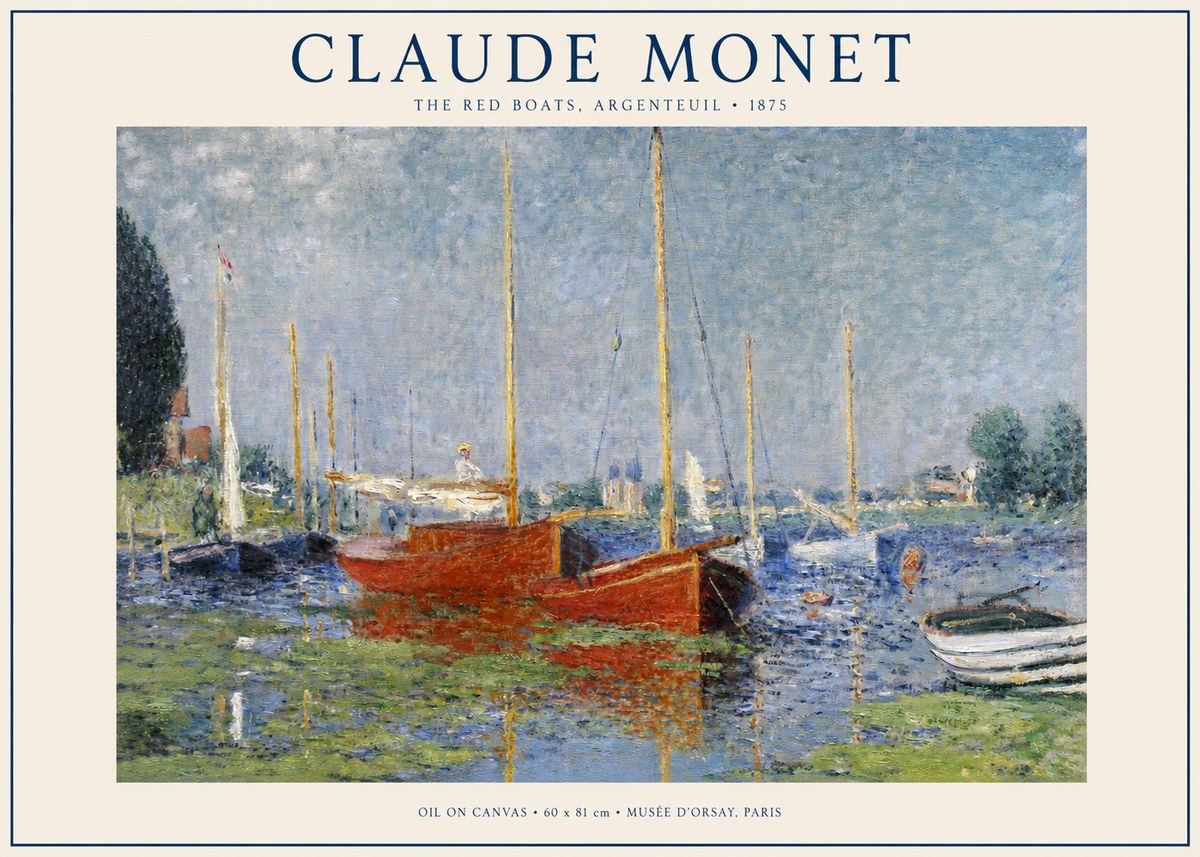 Monet The Red Boats, Argenteuil No1 - Poszter