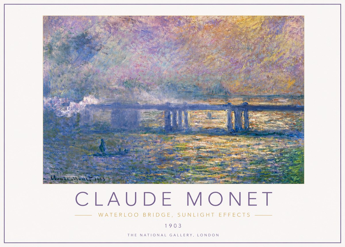 Monet Waterloo Bridge, Sunlight Effects No4 - Poszter